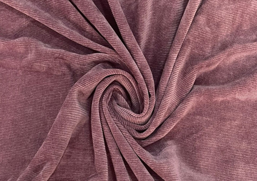 Dark Lilac Plain Pleated Corduroy Fabric