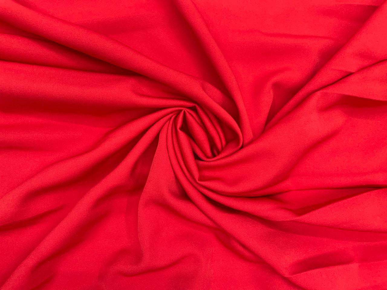 Red Plain Banana Crepe Fabric