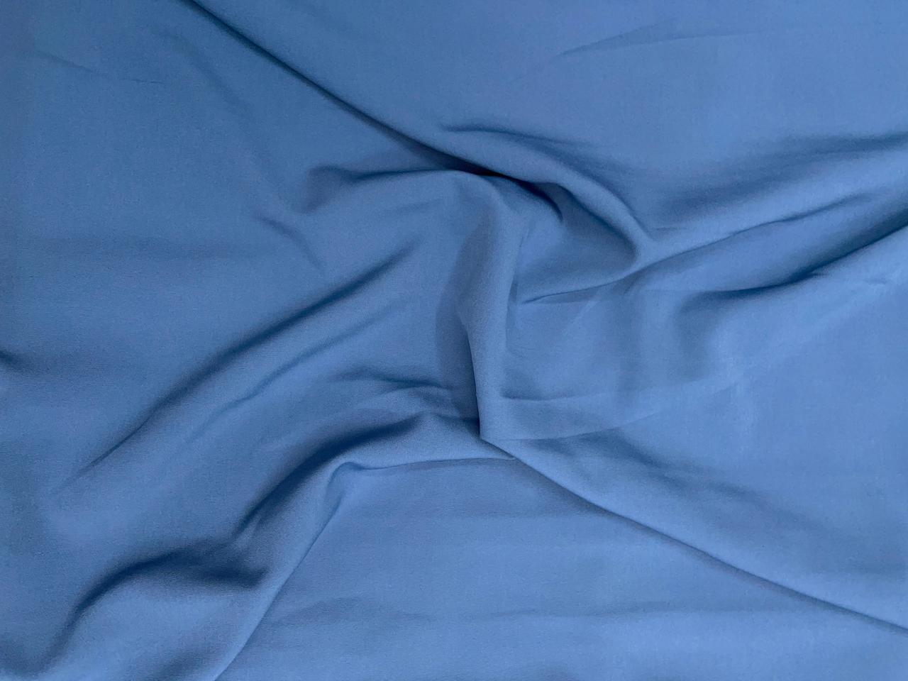 Steel Blue Plain Banana Crepe Fabric