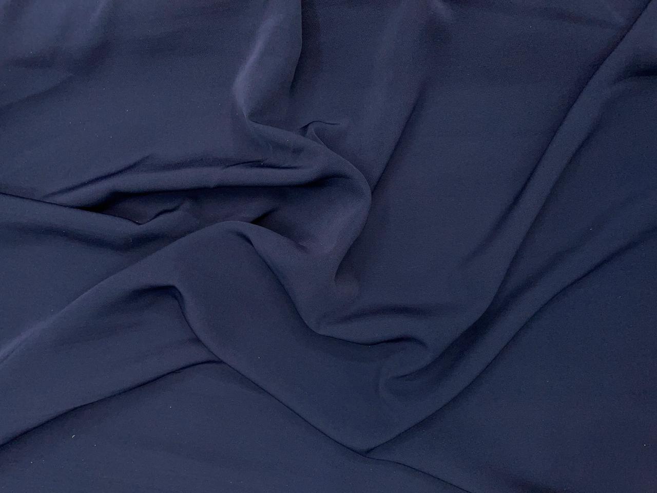 Navy Blue Plain Banana Crepe Fabric