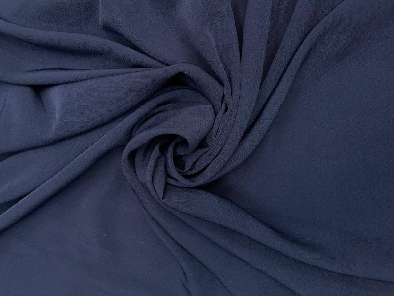 Navy Blue Plain Banana Crepe Fabric