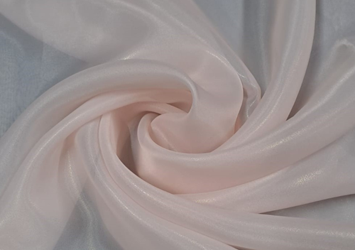 Peach Plain Shimmer Organza Fabric