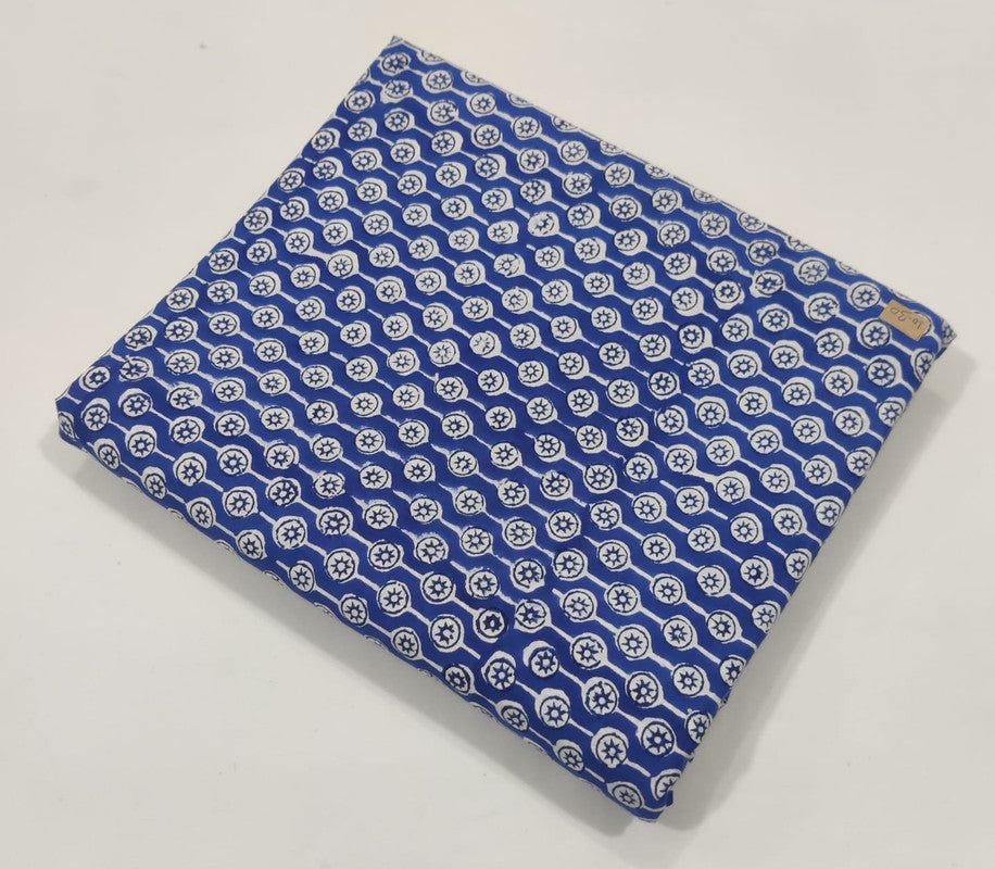 Blue Gemeotric Cotton Fabric