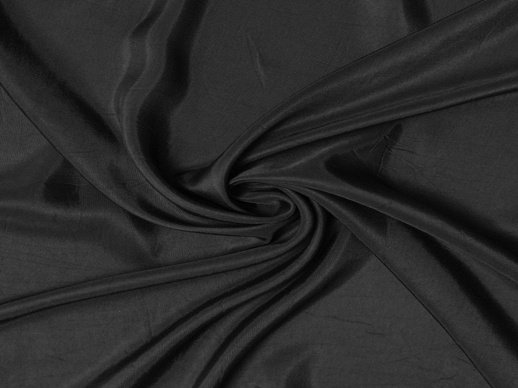 Black Plain Viscose Dola Silk Fabric Jayshree Fabric