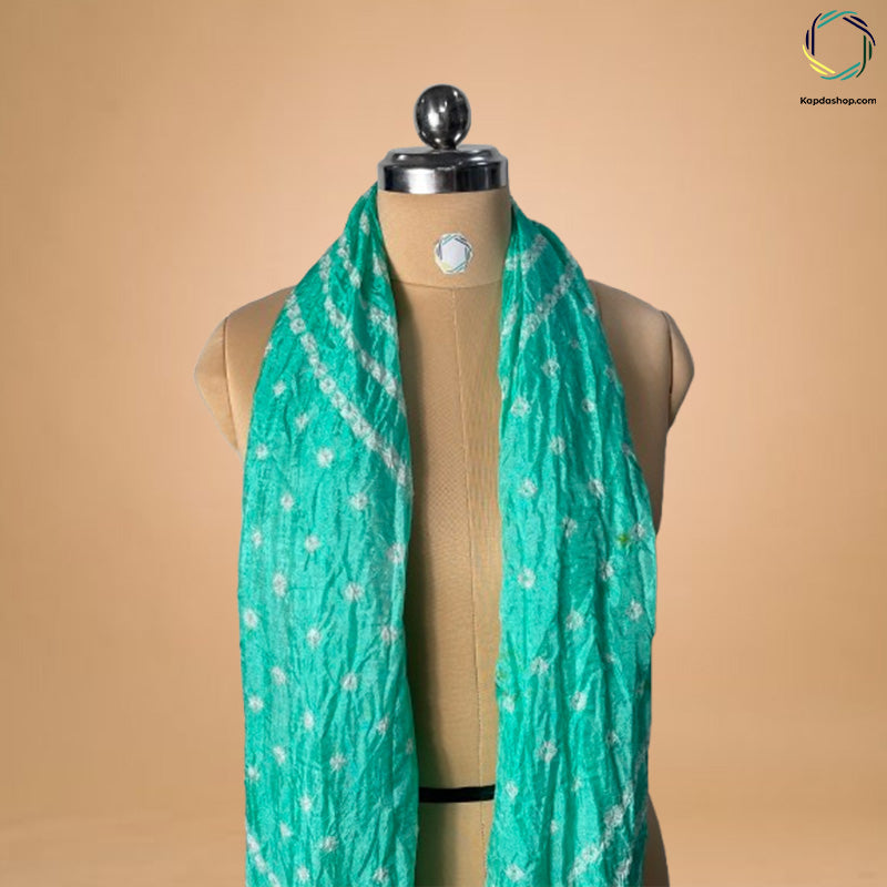 Sea Green Bandhej Dupatta Kapdashop