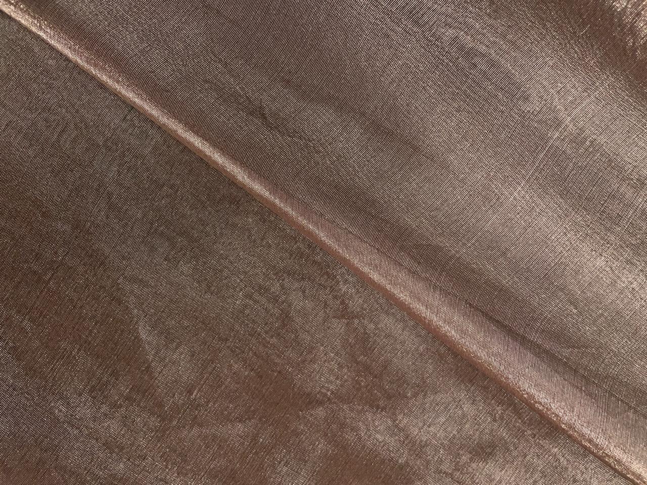 Dark Beige Plain Pure Silk Tissue Fabric Kapdashop