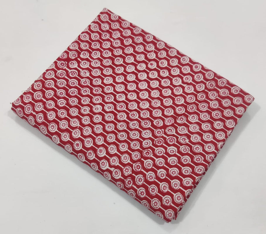 Red Gemeotric Cotton Fabric