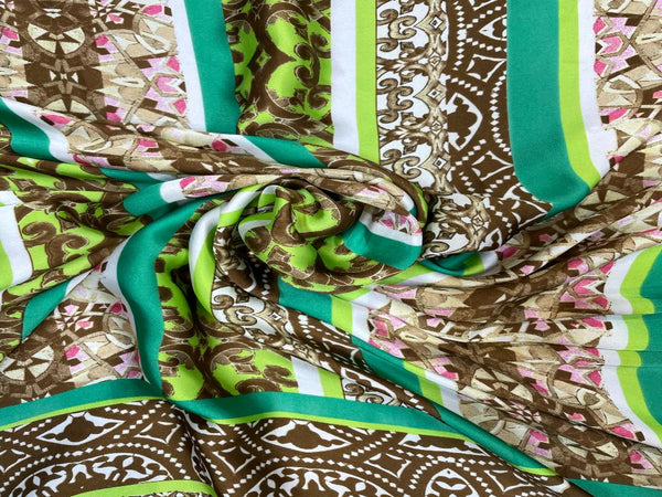 Multicolor Traditional Printed Imported Satin Fabric