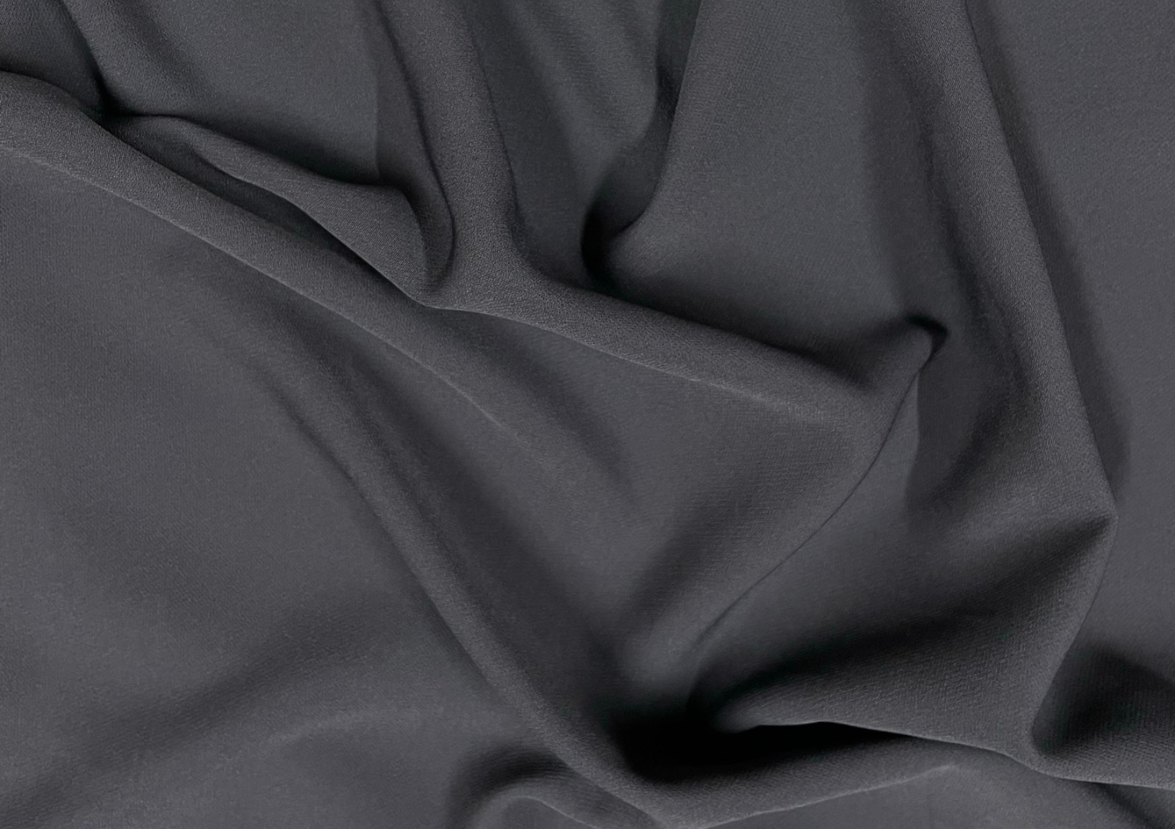 Dark Grey Plain Banana Crepe Fabric