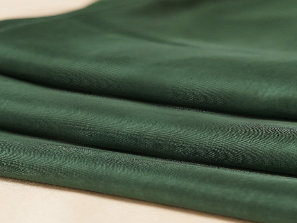 Bottle Green Plain Viscose Dola Silk Fabric Jayshree Fabric