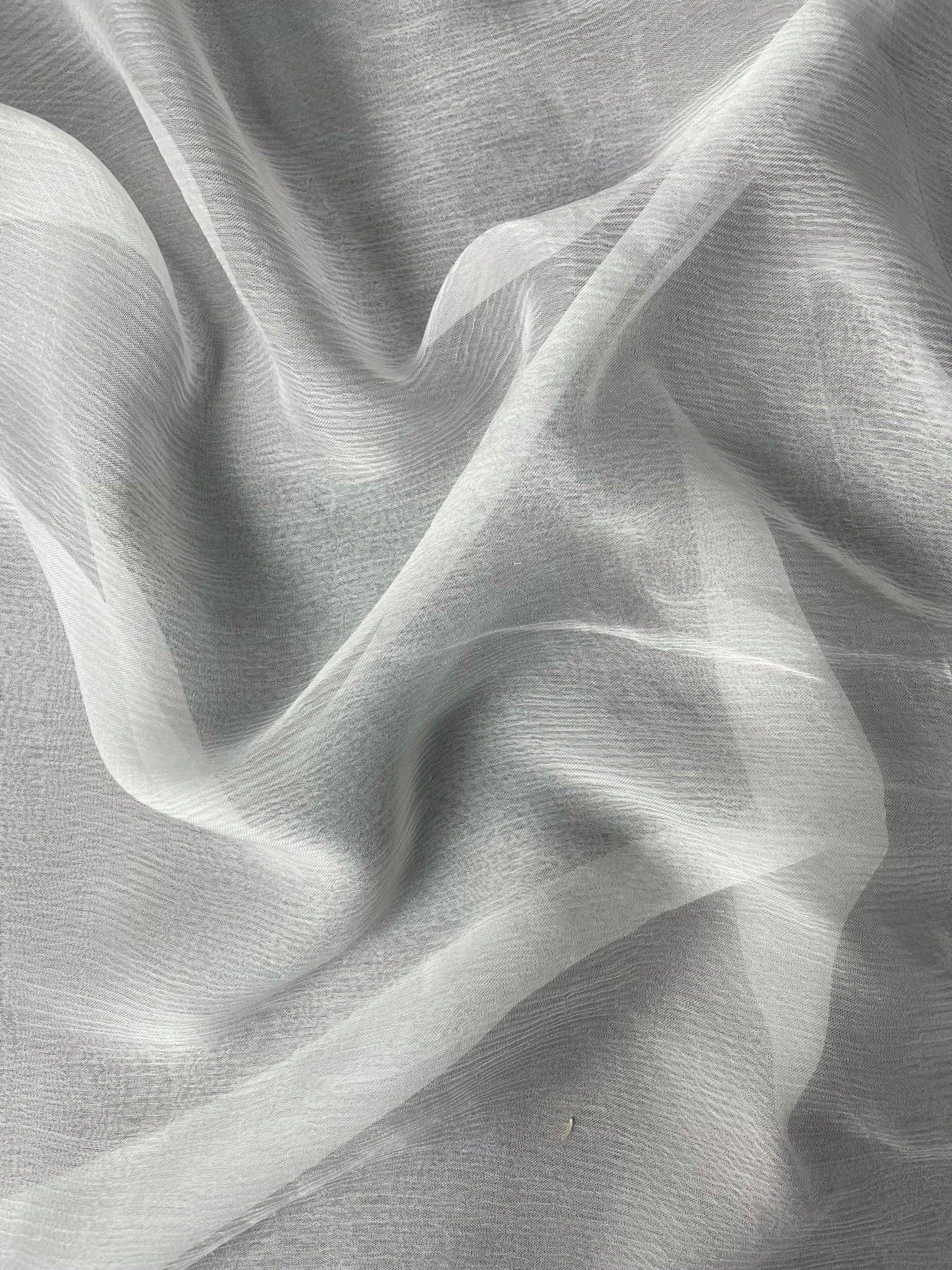 KSJ - White Plain Dyeable Semi Chiffon Fabric (Per Meter - 49)