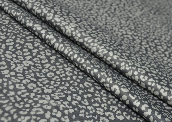Cotton Ash Grey Leopard Weave Print