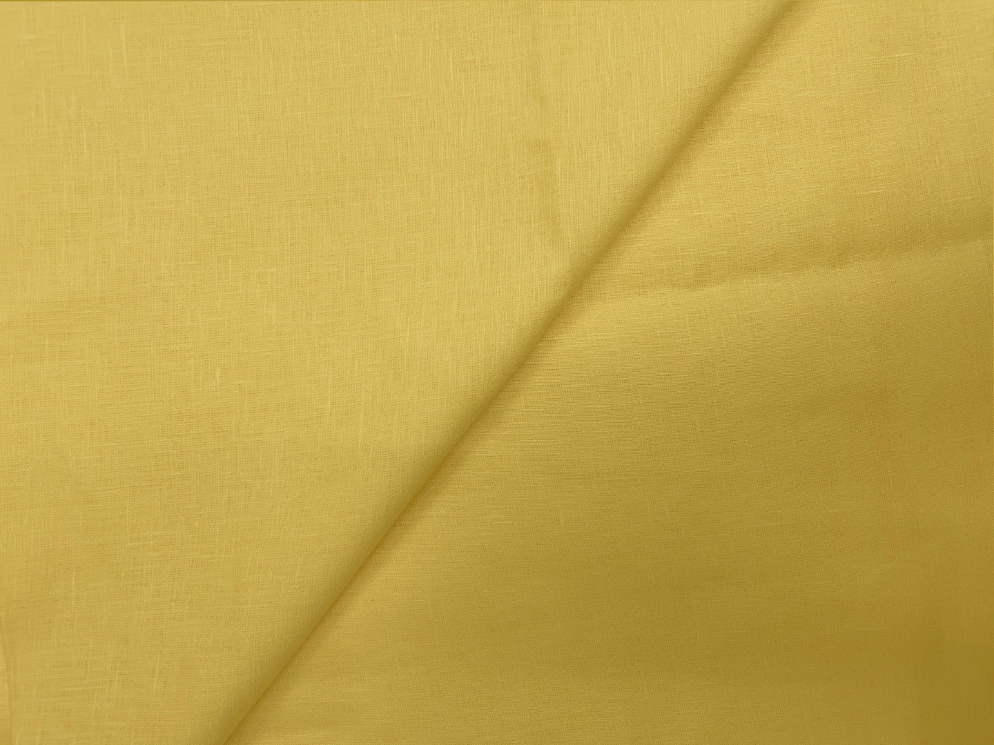 Yellow Plain Pure Linen Fabric - 60 Lea