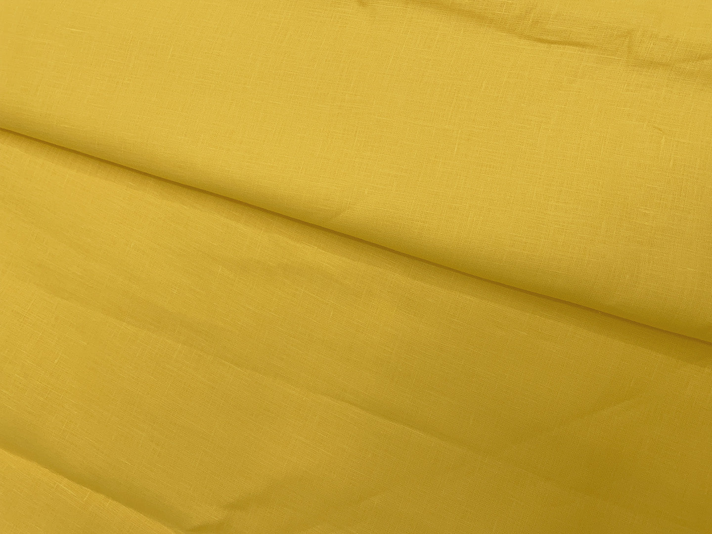 Yellow Plain Pure Linen Fabric - 60 Lea