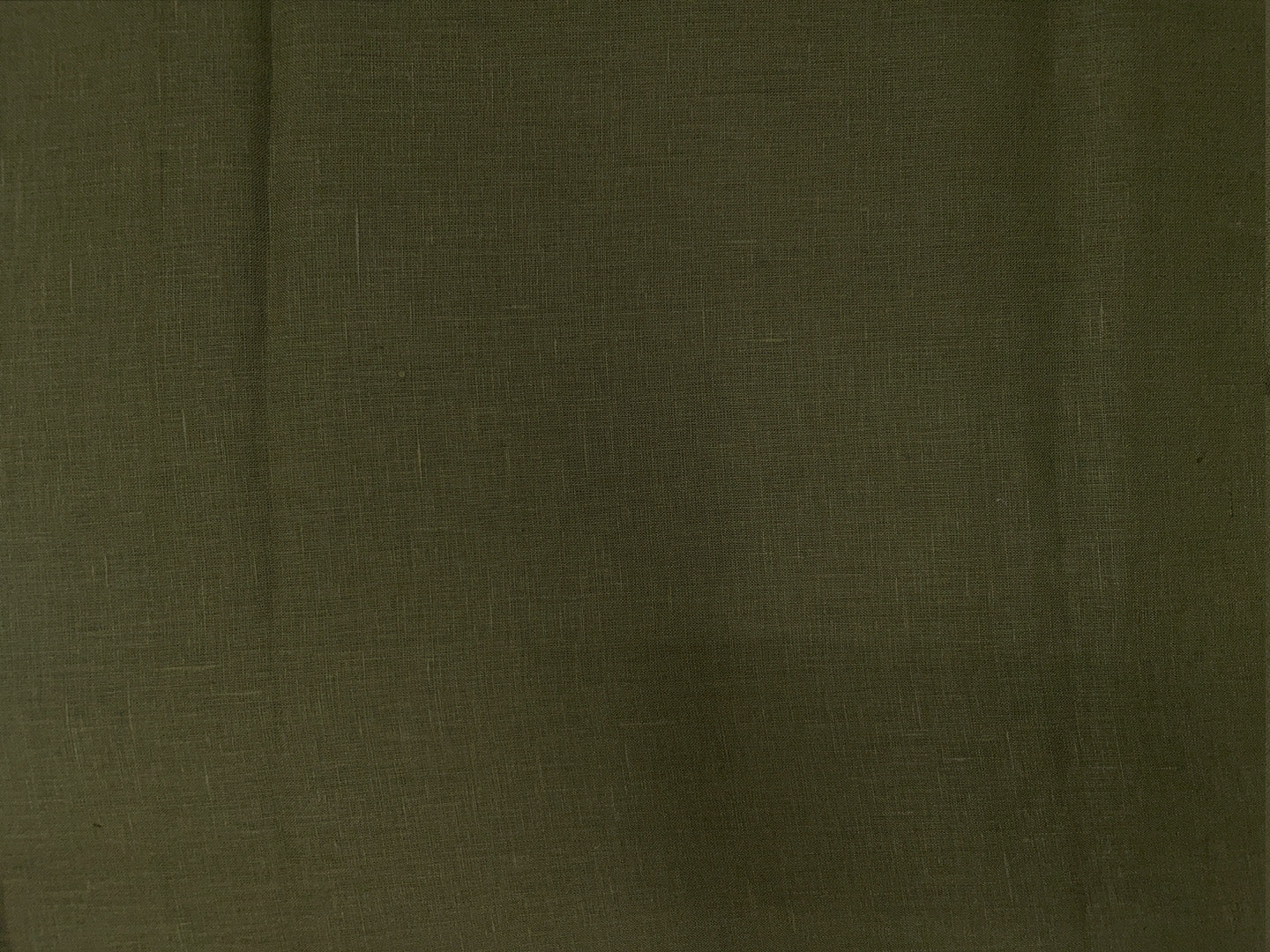 Olive Green Plain Pure Linen Fabric - 60 Lea