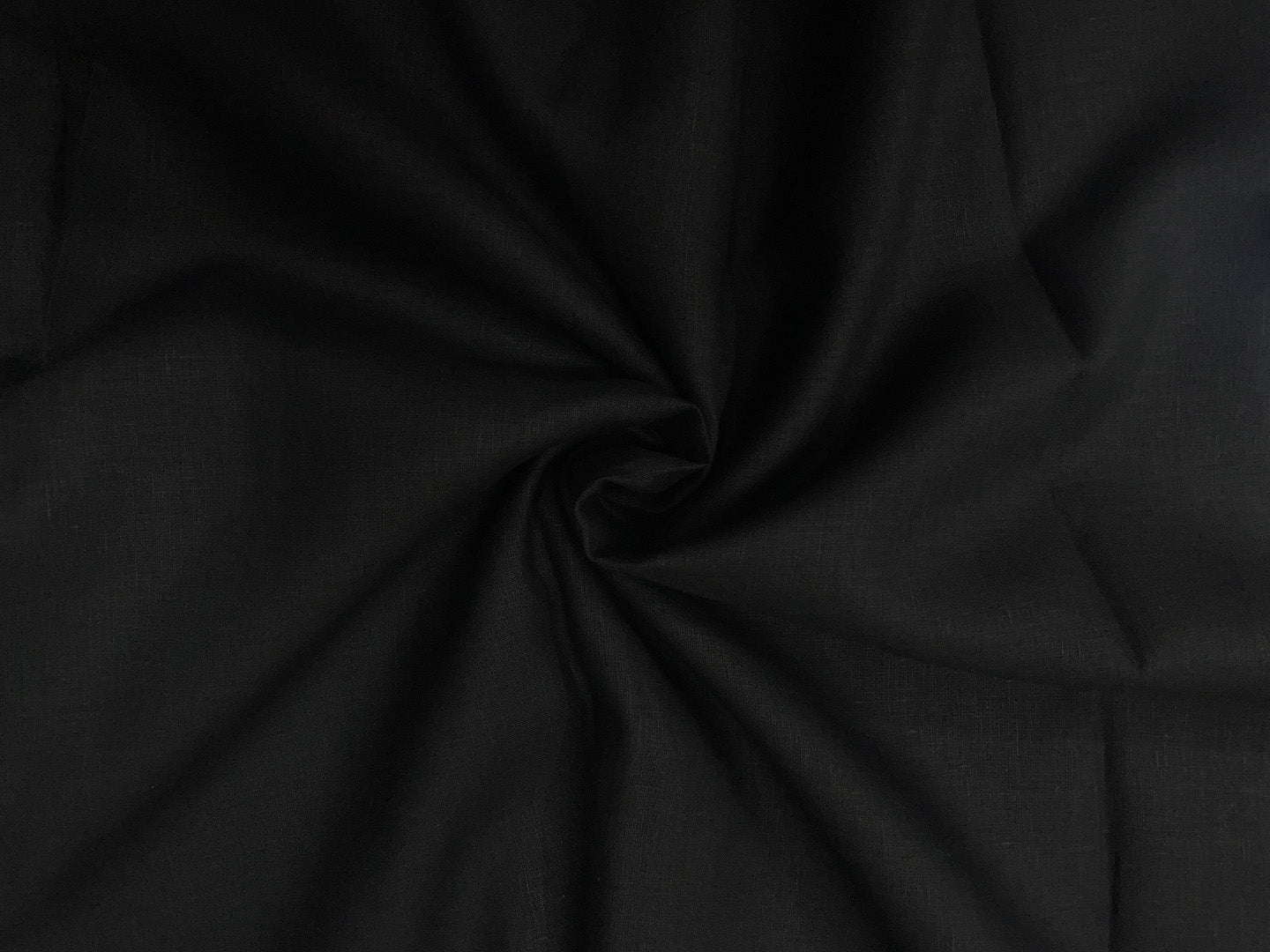 Charcoal Black Plain Pure Linen Fabric - 60 Lea