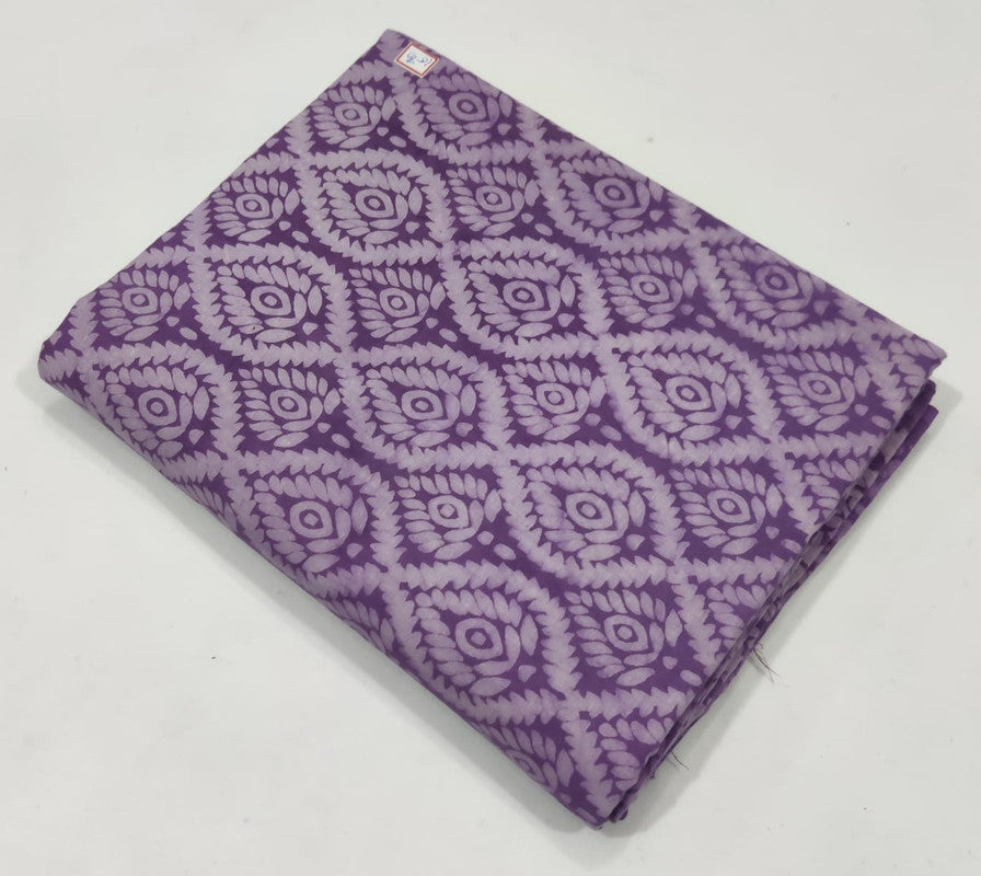 Purple Gemoetric Dabu Cotton Fabric