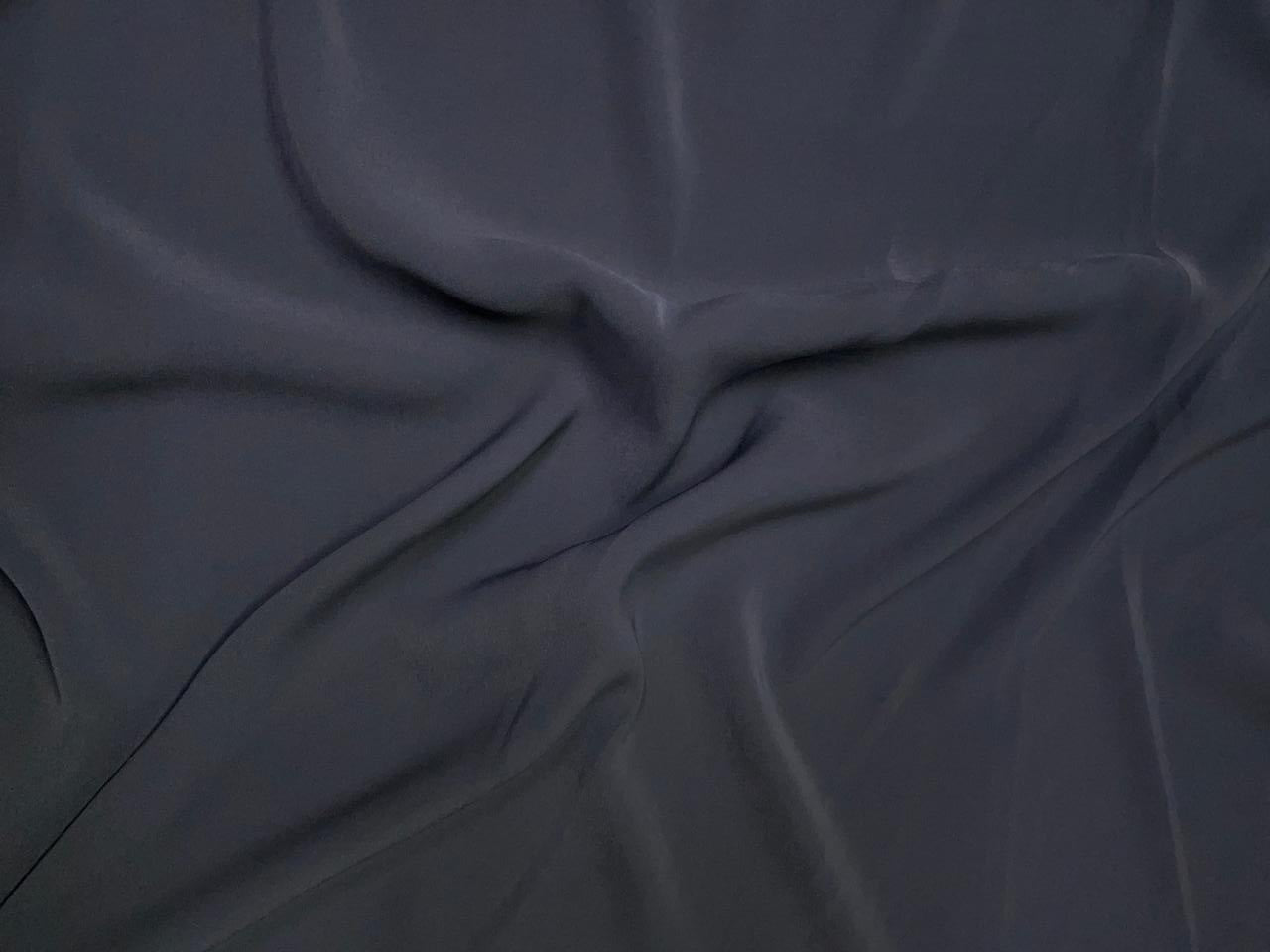 Dark Grey Plain Japanese Crepe Fabric KTEX