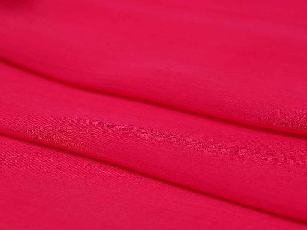 Rani Pink Plain Viscose Chinon Chiffon Fabric Jayshree Fabric