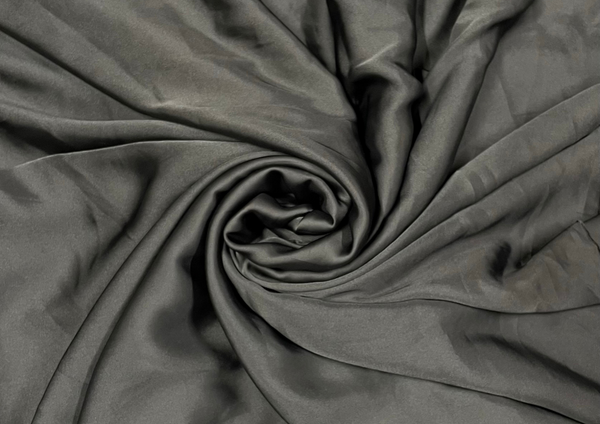 Dark Grey Plain Armani Satin Fabric