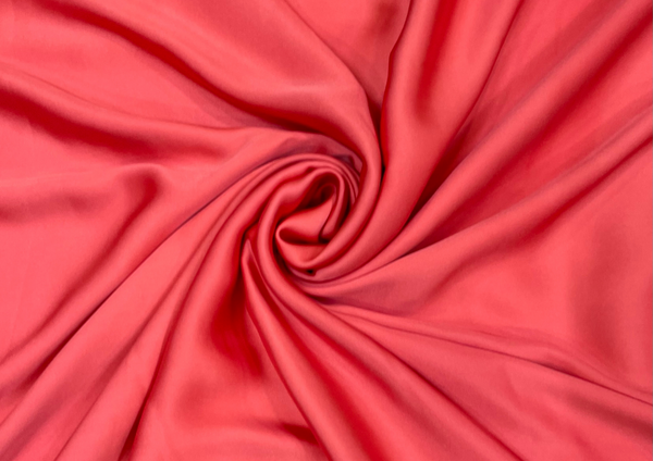 Coral Pink Plain Armani Satin Fabric