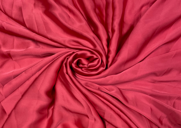Strawberry Red Plain Armani Satin Fabric
