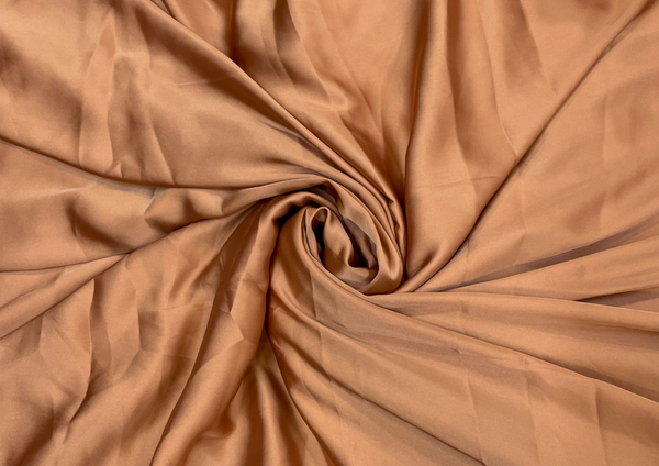 Goldenish Brown Plain Armani Satin Fabric