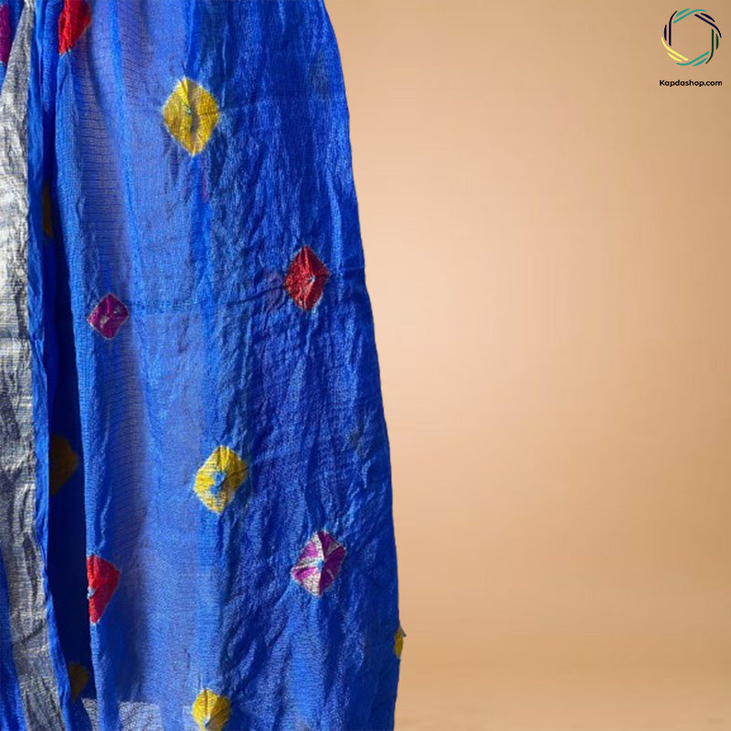 Blue Motifs Georgette Dupatta Kapdashop