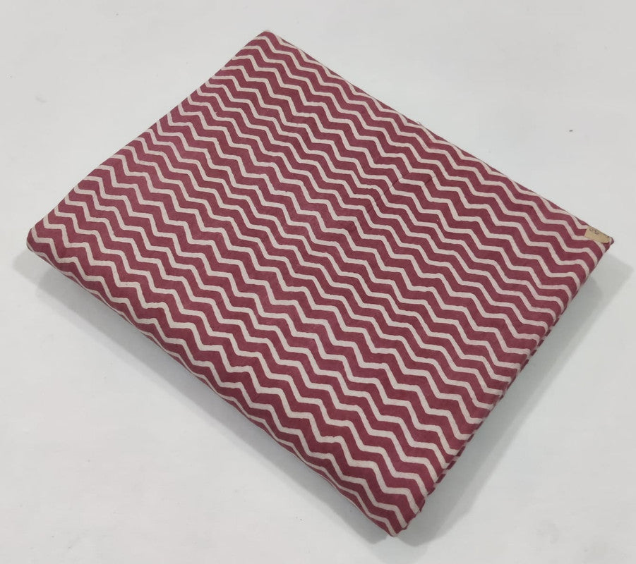 Red Chevron Dabu Cotton Fabric