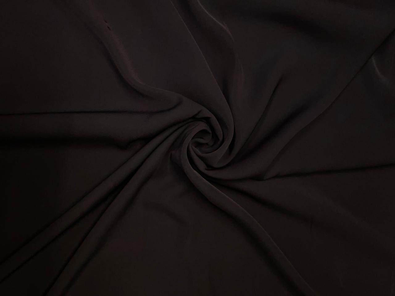 Dark Brown Plain Japanese Crepe Fabric KTEX