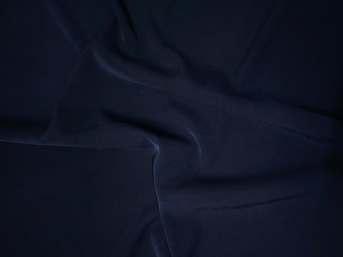 Navy Blue Plain Japanese Crepe Fabric KTEX
