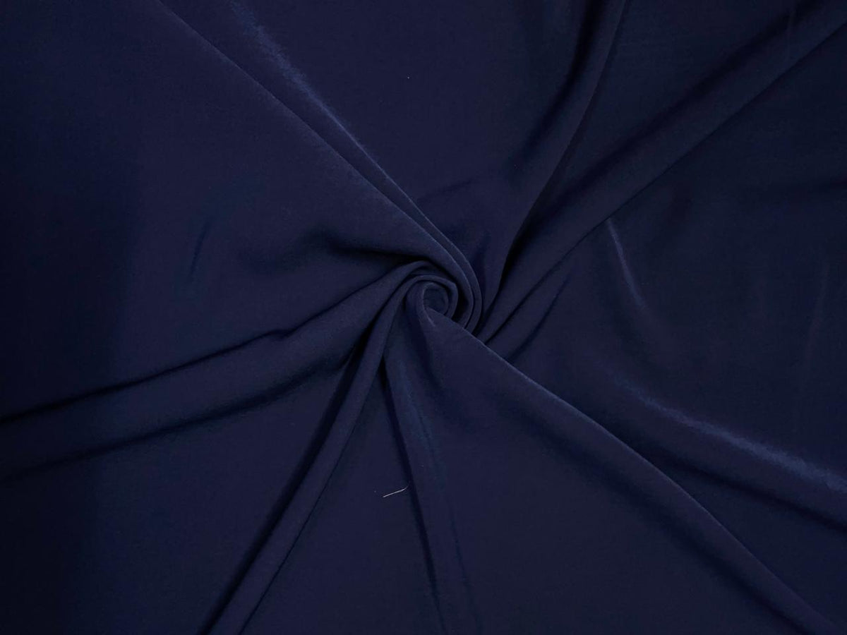 Navy Blue Plain Japanese Crepe Fabric KTEX