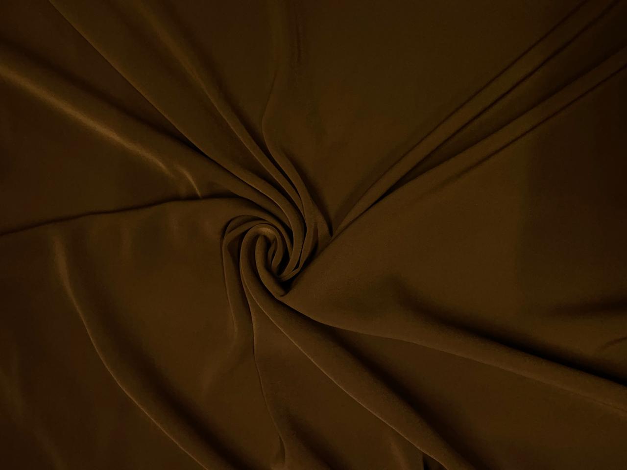 Brown Plain Japanese Crepe Fabric KTEX