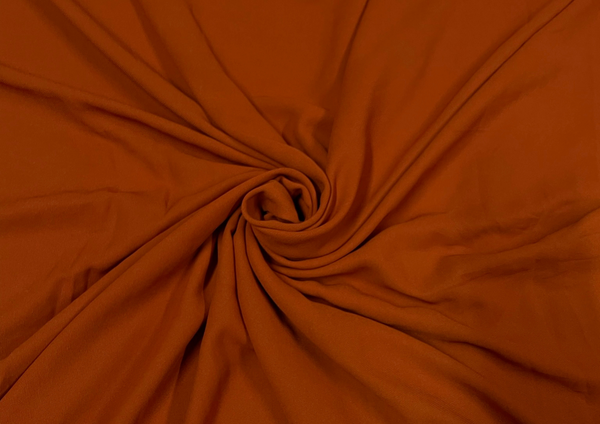 Rust Orange Plain Cross Georgette Fabric