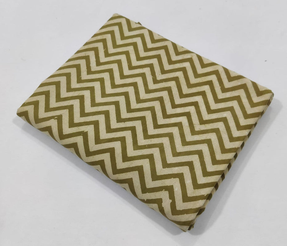 Yellow Chevron Dabu Cotton Fabric