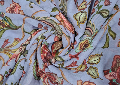 Multicolour Floral Printed Georgette Fabric