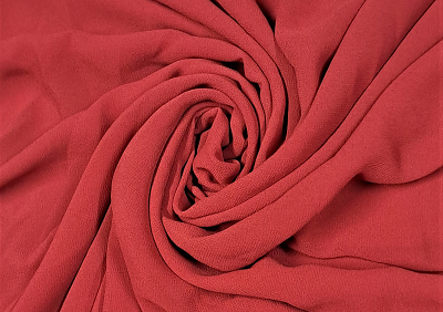 Red Plain Pearl Georgette Fabric