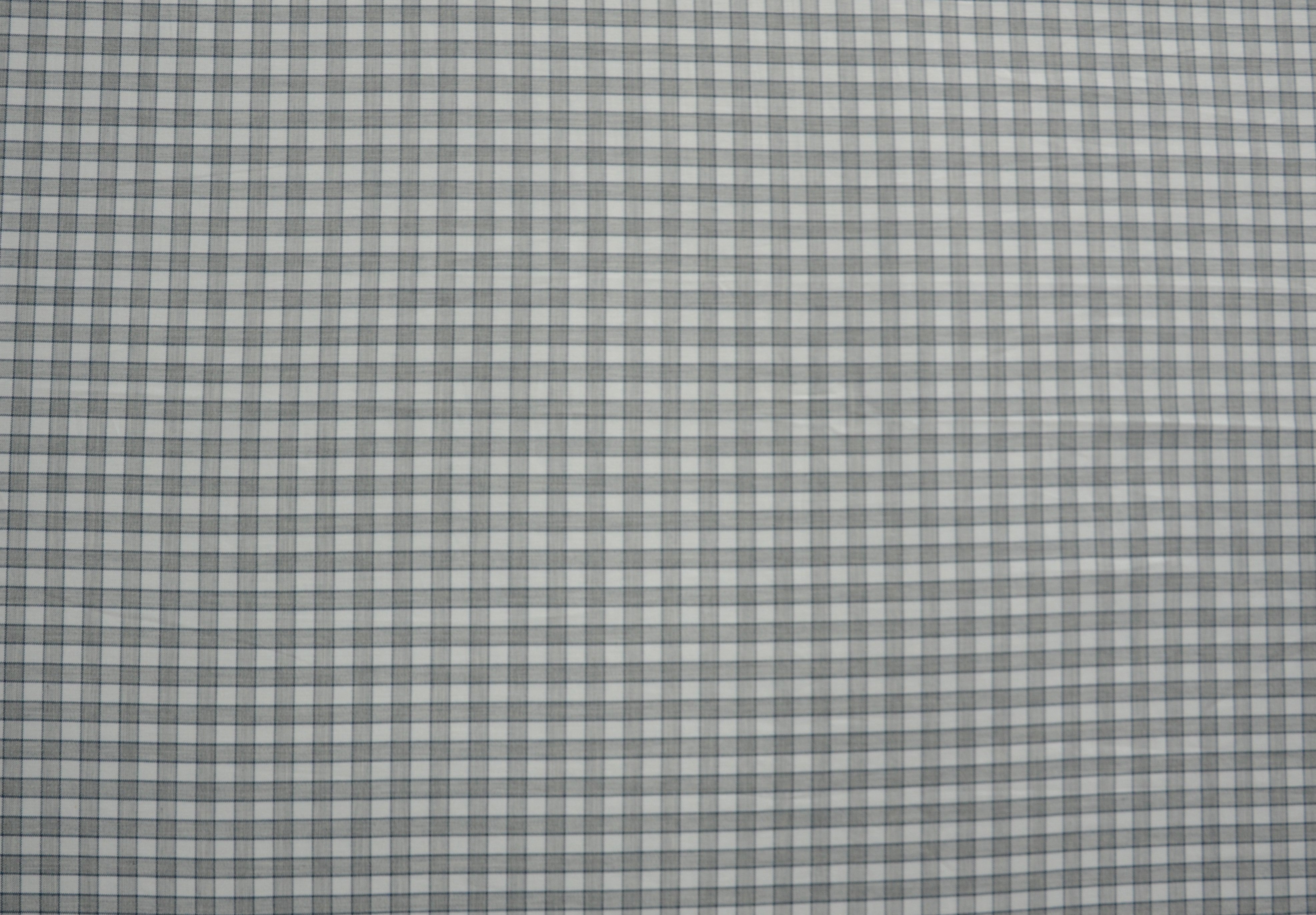 White & Grey Checks Weave Cotton Fabric