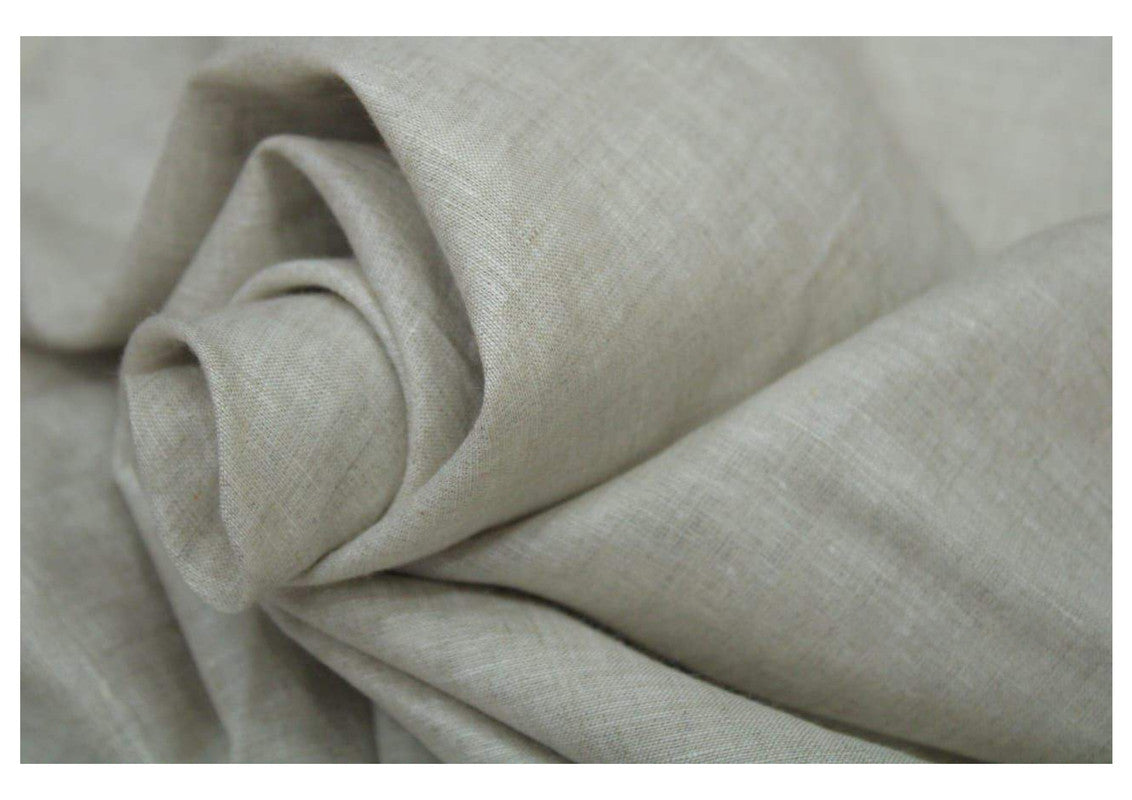 Light Gray Plain Pure Linen Fabric - 60 Lea