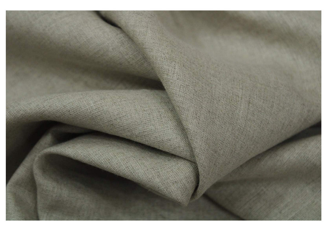 Natural Beige Plain Pure Linen Fabric - 60 Lea