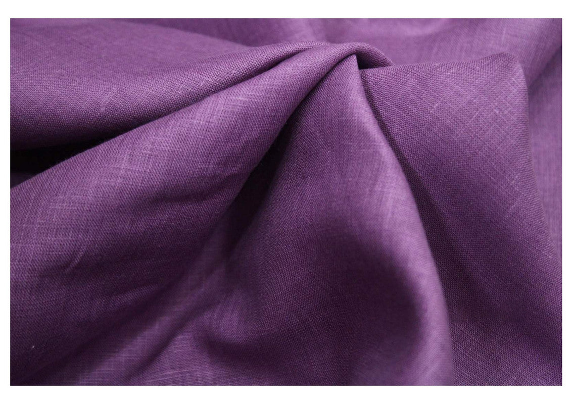 Purple Plain Pure Linen Fabric - 60 Lea