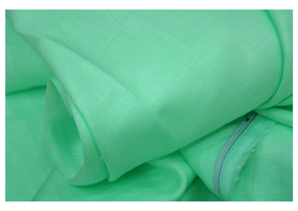 Mint Green Plain Pure Linen Fabric - 60 Lea