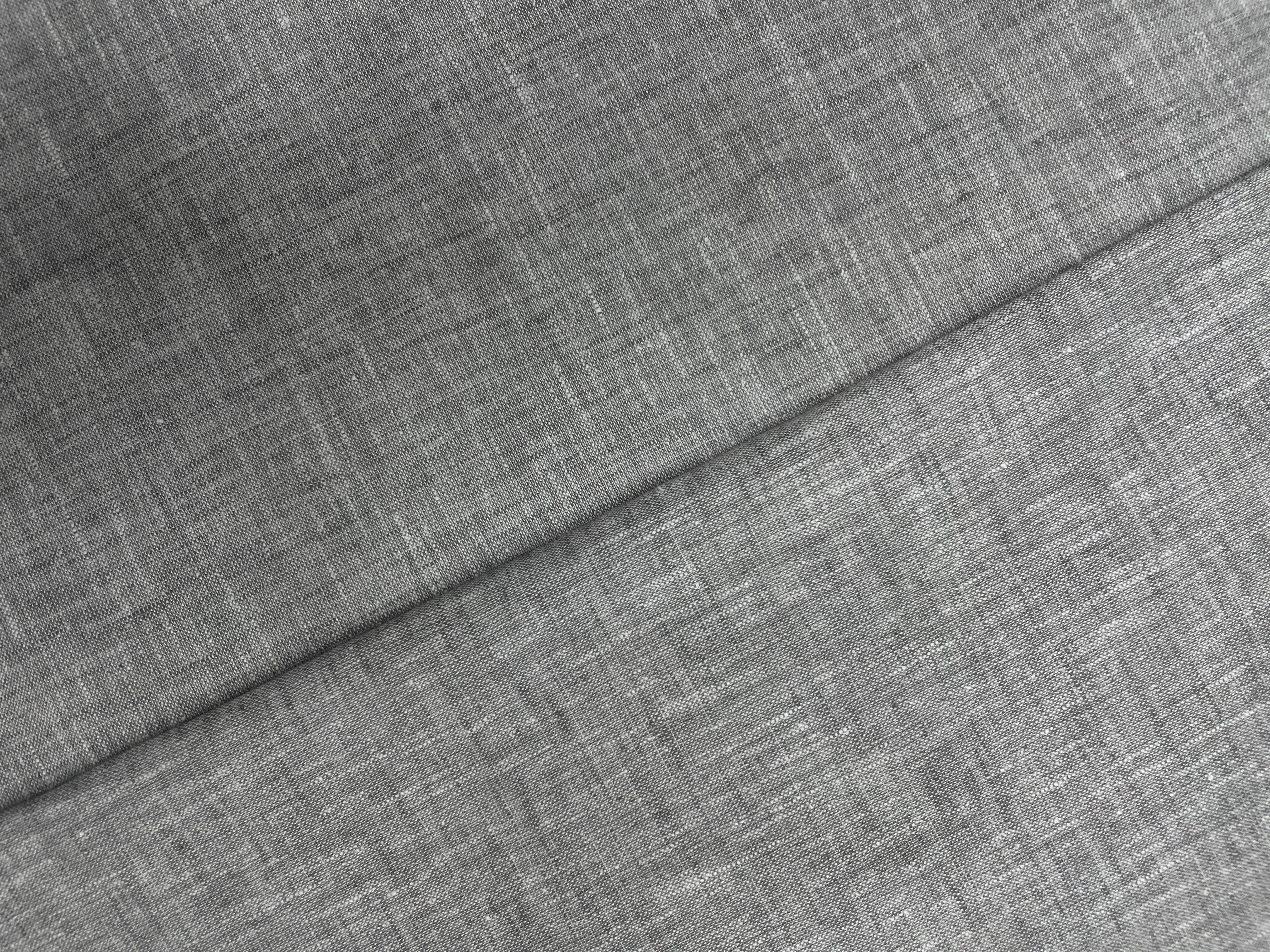 Grey Plain Cotton Linen Shirting Fabric