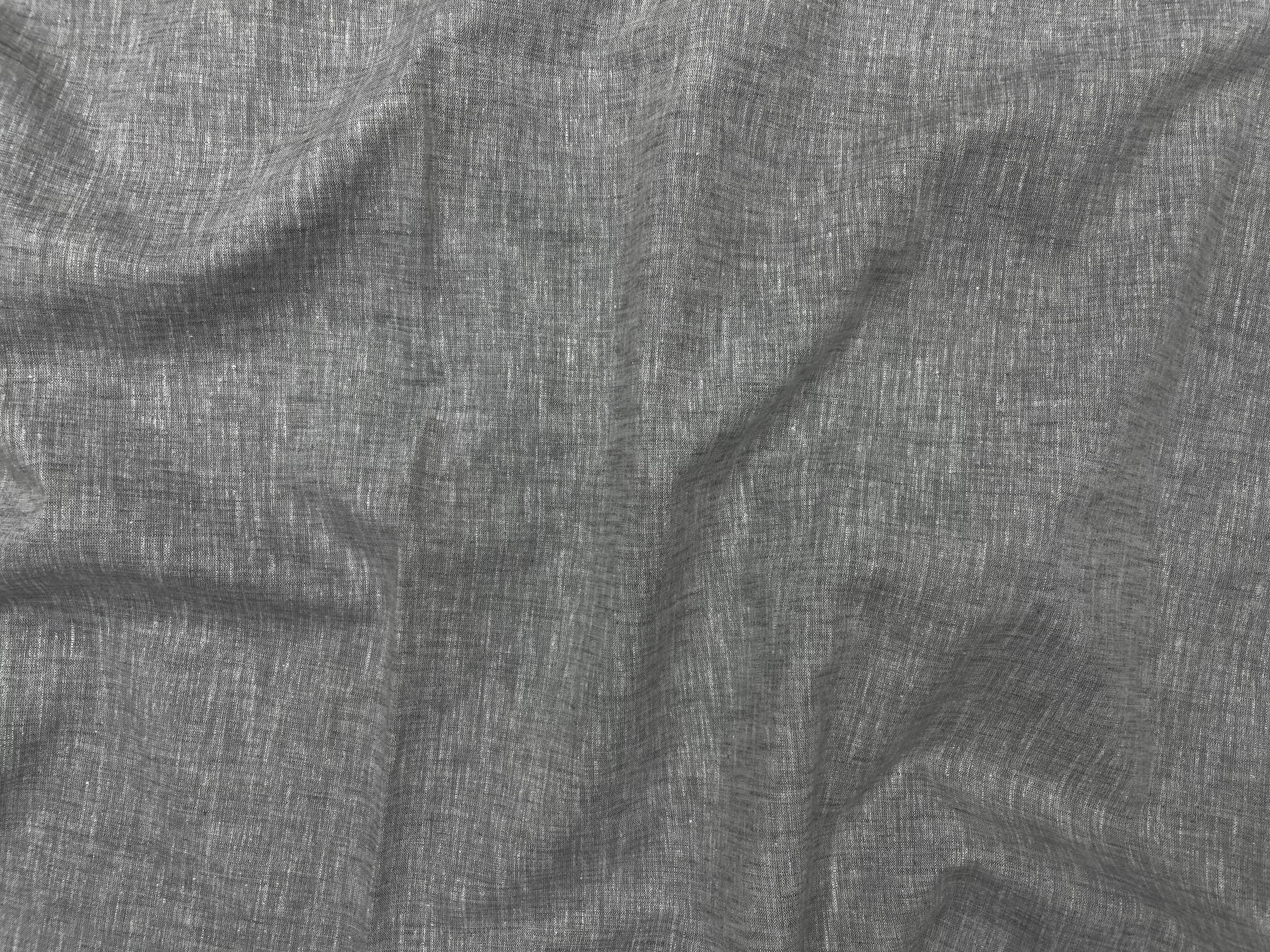 Grey Plain Premium Linen Fabric