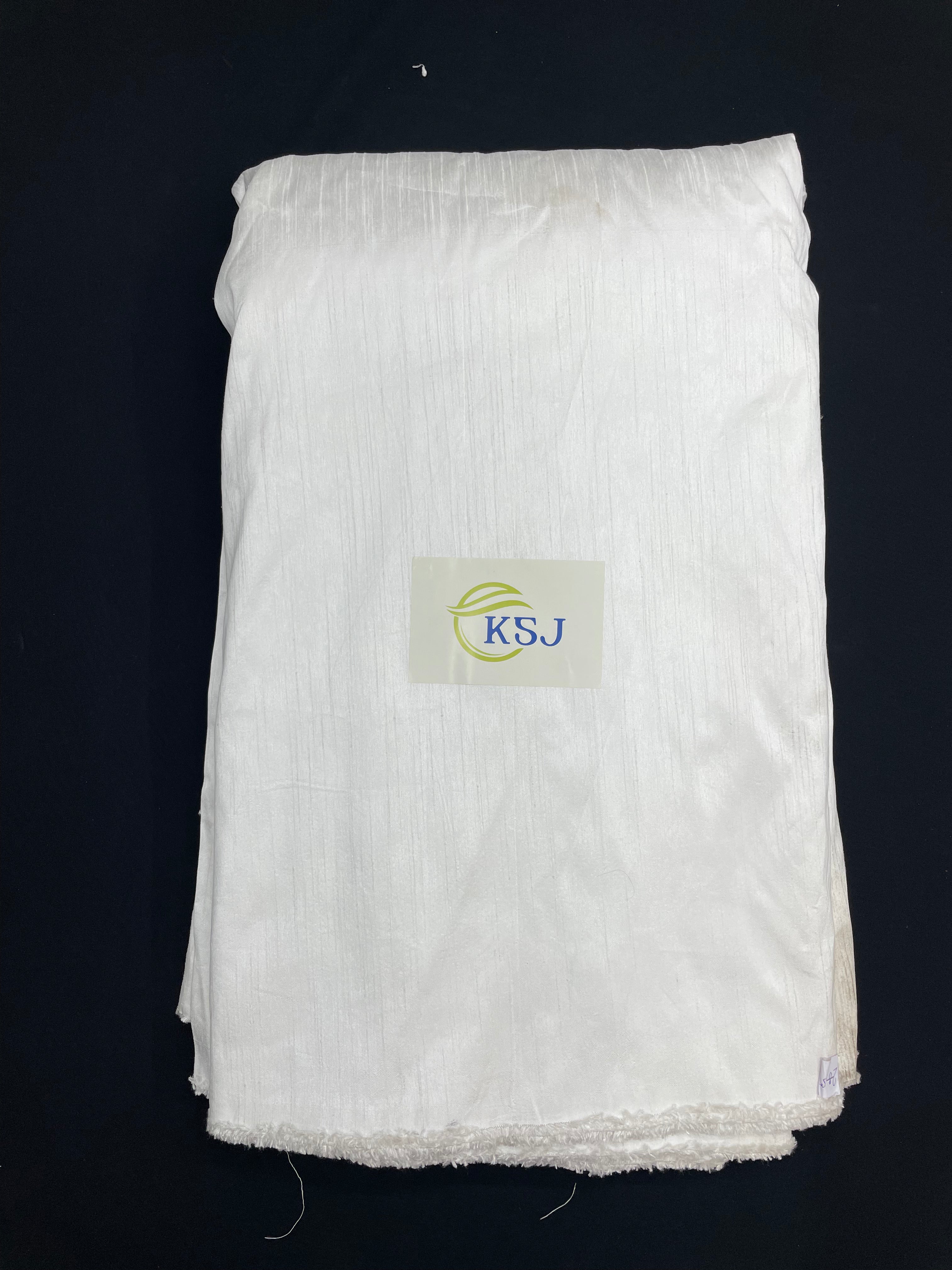 KSJ - White Plain Dyeable Semi Dupion 14Kg Fabric (Per Meter - 69)