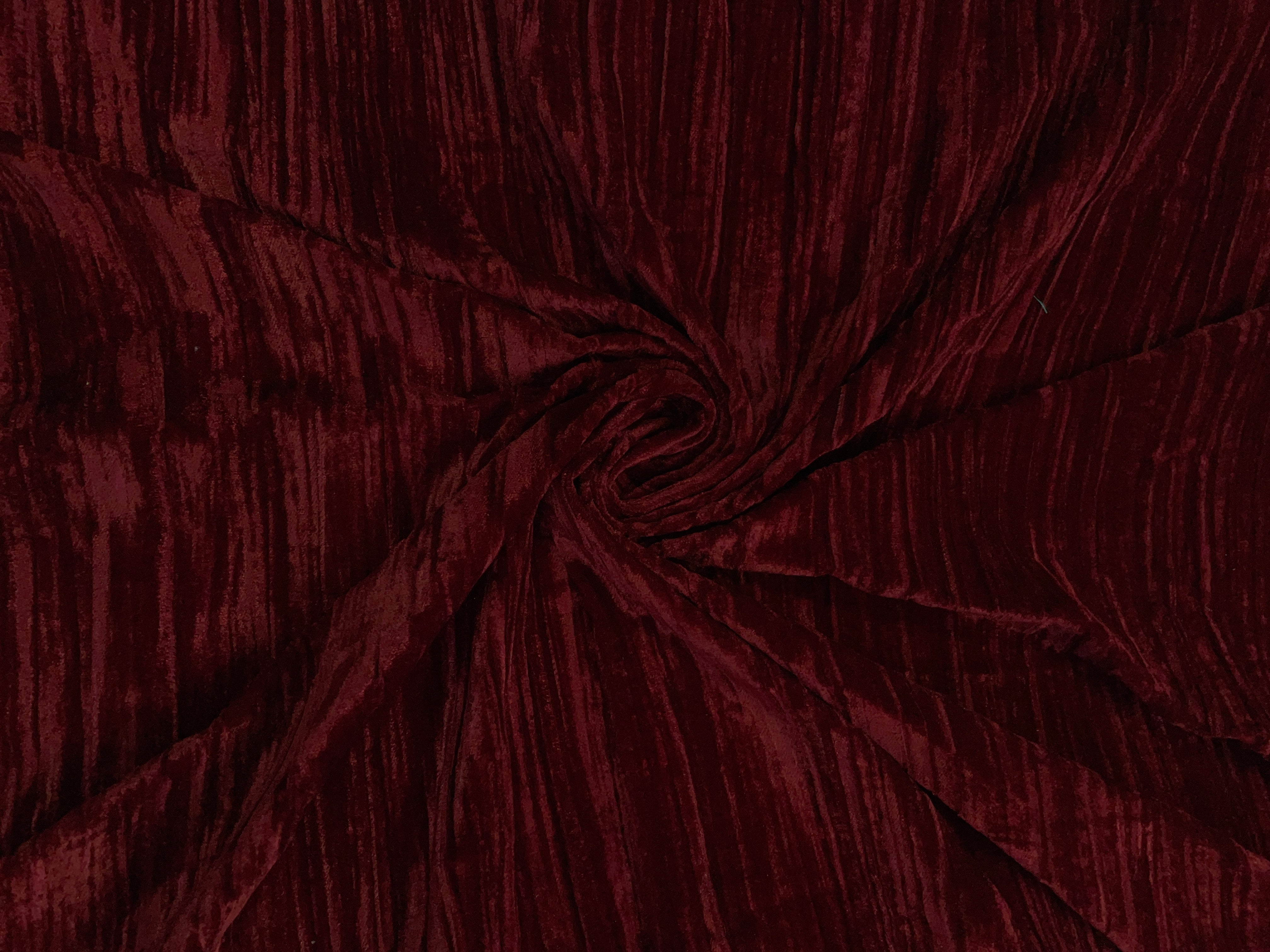 Maroon Crush Velvet Fabric