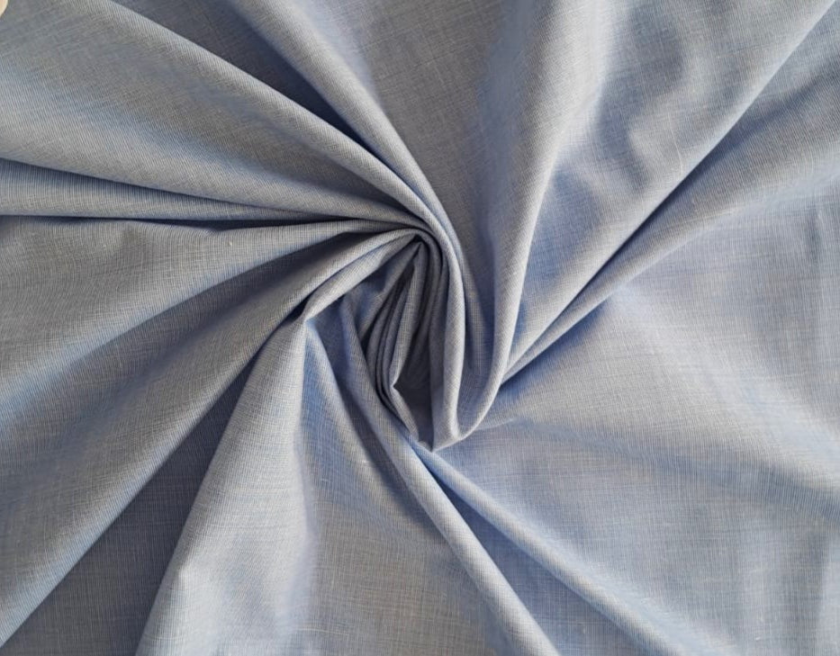Sky Blue Plain Premium Linen Fabric