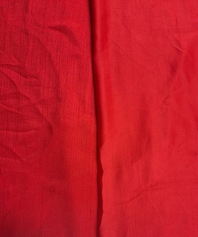 Red Plain Nysaa Silk Fabric (Per Meter - Rs 112 )