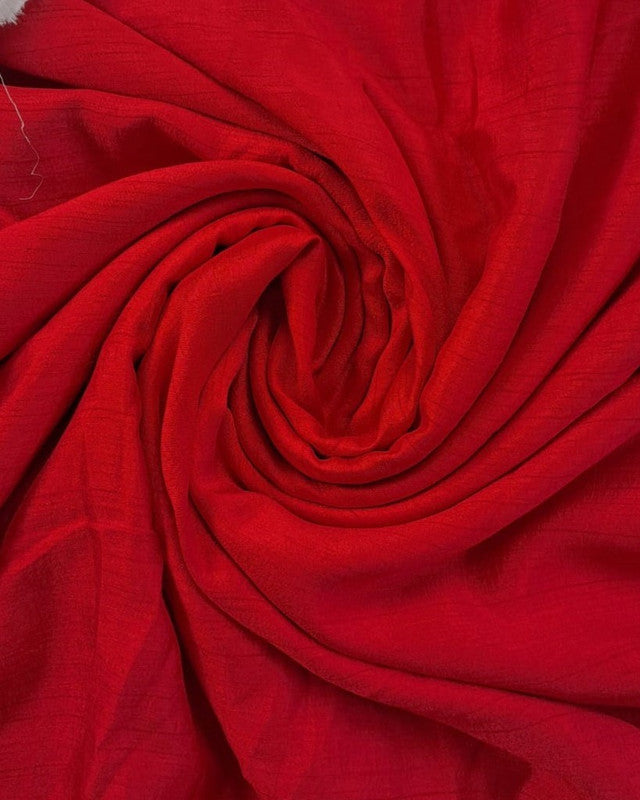 Red Plain Nysaa Silk Fabric (Per Meter - Rs 112 )