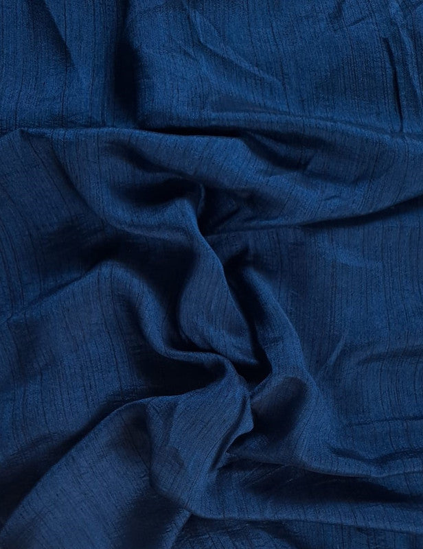 Navy Blue Plain Nysaa Silk Fabric (Per Meter - Rs 112 )